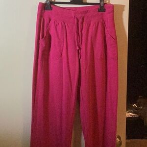 Pinkish red knit jogger pants